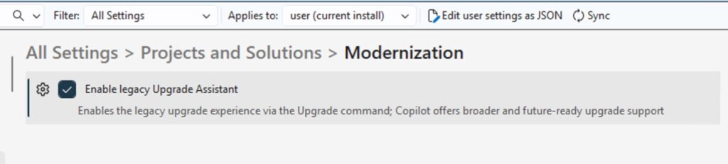 It is possible to enable the old upgrade assistant, but the setting is buried and includes a plug for using Copilot instead
